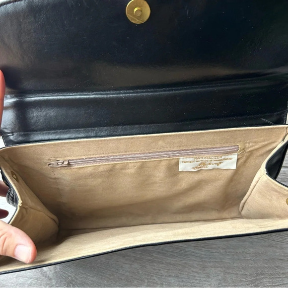 Vintage Naturalizer Mastercraft Patent Leather Croc Leather Clutch Shoulder Bag - Picture 7 of 13